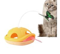 Interactive Cat Toy - Automatic Cat Toys - Battery Operated Pet Teaser Wand with Butterfly for Kitten Development Hunting Simulation Indoor Play