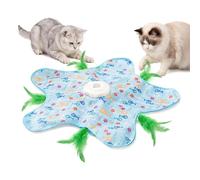 Interactive Cat Toy, Automatic Hide & Seek Kitten Toy for Indoor Cats | Moving feather & mouse squeak sound; 3-play modes, touch-activated auto sleep, USB-C fast charging, durable safe design
