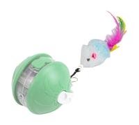 Interactive Cat Toy, Automatic Kitten Ball, Smart Pet Ball, Motion Sensor Activated, Soft Plush Tail Design, Ideal for Indoor Outdoor Play, 1.97 inches, Red Gree, 1 Piece
