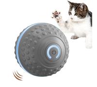 Interactive Cat Toy, Automatic Rolling Ball, 2.52 Inches Rechargeable Chewing Ball with Light, Smart Pet Training Toy for Indoor Play, Kittens, Use on Floors, Tiles, White