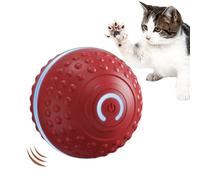 Interactive Cat Toy, Automatic Rolling Ball, 2.52 Inches Rechargeable Chewing Ball with Light, Smart Pet Training Toy for Indoor Play, Kittens, Use on Floors, Tiles, White