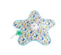 Interactive Cat Toy - Automatic Teaser Spinner, Electric Star Tòy with Low Noise Touch Activated Modes | Rechargeable Self Entertaining Play Wand for Small Medium Cats