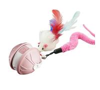 Interactive Cat Toy Ball for Indoor Cats, 2-in-1 Smart Moving Cat Ball with Feather Accessories, Automatic Kitten Toys for Bored Indoor Cats, USB Rechargeable Ideal for Small and Medium Cats (C)