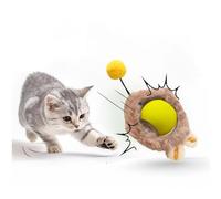 Interactive Cat Toy Ball for Indoor Cats, 2025 New Fast Self Rolling Ball Cat Toy on Carpet, Smart Interactive Automatic Cat Toy Ball for Gifts for Indoor Cats, Moving Cat Toy Ball-Plush style(Yellow)