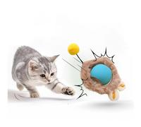Interactive Cat Toy Ball for Indoor Cats, 2025 New Fast Self Rolling Ball Cat Toy on Carpet, Smart Interactive Automatic Cat Toy Ball for Gifts for Indoor Cats, Moving Cat Toy Ball-Plush Style(Blue)