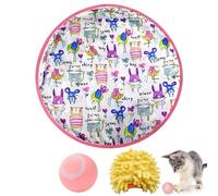 Interactive Cat Toy Ball for Indoor Cats - Chirping & Motion Activated Cat Interactive Moving Ball for Enrichment,Kitten Toy Fast Rolling in Pouch USB Rechargeable for Fun