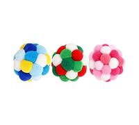 Interactive Cat Toy Ball, Interactive Chewing Toys, 3 Pieces Soft and Furry Balls Built-in Bell for Cats - For Kittens Dogs Bored Puppies Om And Stimulations
