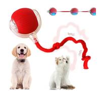 Interactive Cat Toy Balls - Automatic Interactive Cat Toys for Indoor Cats, Smart Self Rolling Interactive Cat Dog Ball, Electric Dog Ball Toy for Bored Indoor Adult Cats Kitten, Rechargeable, Red