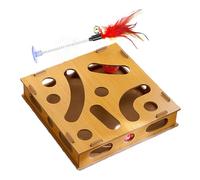 Interactive Cat Toy Box | Playful Animals Movement Game | Indoor Cats Toys With Bell Balls - For Indoor Outdoor House Apartment Living Room Bedroom Balcony Garden Terrace