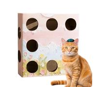 Interactive Cat Toy, Cat Puzzle Box, Whack Mole Cat Toy, Feather Teaser Toy, Engaging Interactive Cats Toys Designed as a Puzzle Box with a Whack-A-Mole Feature and Feather Teaser