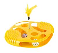 Interactive Cat Toy - Cat Track Tower, Indoor Cat Toys, Multi levels Cat Play Toy | Sensory Teaser with Exercise Balls, Hollow Cat Toy with Feather Teaser for Mental Stimulation and Fun