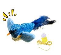 Interactive Cat Toy, Chirping Catnip Toy, Sounding Bird Simulation, Touch Activated Hanging Plush Feather for Indoor, Mental Simulation, Exercise and Playing, 5.12x2.76 Inches