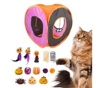 Interactive Cat Toy - Cute Interactive Cat Tunnel, Interactive Catnip Toy, Automatic Cat Toy, Foldable Square Channel Starter Set for Pets