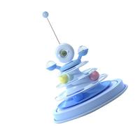 Interactive Cat Toy Durable Easy Assembly Rotating Kitten Toy for Family Indoor, Safe Anti Slip Pet Exercise for All Cats (Deep Sea Blue)