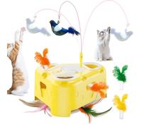 Interactive Cat Toy, Electric Cat Toy: Self-Playing Tool for Indoor Cats - Sliding Feathers, Spider Feathers, Birds - Fixes Lethargy/Boredom Non-Toxic ABS Fabric, Ideal for Pet Parents