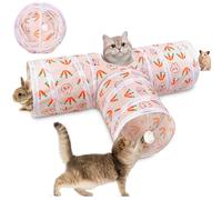 Interactive Cat Toy, Foldable Cat Tunnel, Rabbit Tunnel, Play Tunnel for Small Cats, Dogs, Rabbits, Cat Toys, Rustling Tunnel, 3-Way Rabbit Tunnel, Dog Tunnel for Indoor and Outdoor Use