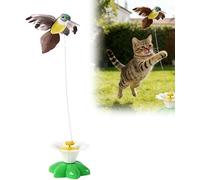 Interactive Cat Toy for Indoor Cats, Automatic Flying Feather Wand with Suction Cup Base, Rechargeable Pet Toys to Keep Them Busy (Green Pack of 1)