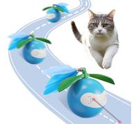 Interactive Cat Toy for Indoor Cats, Automatic Moving Ball Toy Suitable for Indoor Adult Cats and Kittens Suitable for All Cat Breeds Fast Rolling Motion Sensor Light-up Effect (Blue)