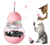 Interactive Cat Toy for Indoor Cats, Cat Treat Puzzle Feeder Kitty Tracking Balls toy-Cat Treat Dispenser,Slow Food Dispenser Feeder Treat Dispensing Feeding Cat Toys for Bored Indoor (PinkA)