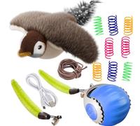 Aousin Flying Bird Cat Toy Interactive Cat Toy Ball Chirping Birds Flapping Wings, Spring Cats Toy for Indoor Adult Bored Cats