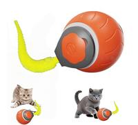 Interactive cat toy, indoor automatic moving dog toy ball, USB rechargeable smart pet ball, electric dual-speed adjustment, with replaceable tail, cat set.