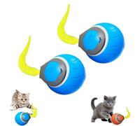 Interactive cat toy, indoor automatic moving dog toy ball, USB rechargeable smart pet ball, electric dual-speed adjustment, with replaceable tail, cat set.