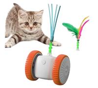 Interactive Cat Toy - Intelligent Cat Motion-activated Game with Feathers | Motion Simulation Kitten Toy,for Entertainment Home Indoor Outdoor Exercise Training Daily Boredom Relief