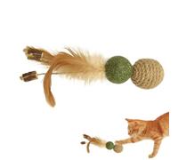 Interactive Cat Toy | Interactive Kitten Teaser - Catnip Ball Toys with Feathers - for Indoor Outdoor Living Room Bedroom Garden Park Daily Play Exercise Routine Evening Activity Pet Parents