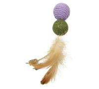 Interactive Cat Toy | Kitten Playing Chewing Supplies - Catnip Ball Toys with Feathers - for Indoor Outdoor Pet Parents Living Room Bedroom Study Daily Play Exercise Routine Garden Park Yard