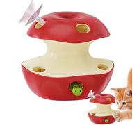 Interactive Cat Toy, Mental Stimulation And Enrichment, Green/Red, 10-Hole Whäck A Mole Äpple Toy, Electric Motion Sensor Toys With Teaser Wand, Exercise And Activity Encouragement, For All Cats