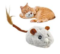 Interactive Cat Toy Mice, Soft Rubber Tire Moving Mice, USB Rechargeable Electronic Pet Toy, Squeaky Rotating Wheel Animal, Fun Indoor and Outdoor Play for Cats