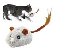 Interactive Cat Toy Mice, Soft Rubber Tire Moving Toy, USB Charging Electronic Pet Supplies, Squeaky Animal, Rotatable Wheel Design, 9.45x1.77 Inches, Ideal for Indoor Outdoor Play
