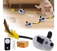Interactive Cat Toy Mouse Moving Cat Toys for Indoor Cats, Mouse Cat Toy, Chase Mate Cat Toy, Cat Toys Mice Electronic Moving Toy, Remote Control Moving Cat Toys for Indoor Cats (Gray)