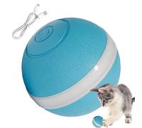 Interactive Cat Toy, Rechargeable Smart Jumping Ball, Rolling with LED Light 2.5in for Indoor Use, Durable ABS Material Build, Long-Tail Obstacle Avoidance Pet Entertainment Exercise Training