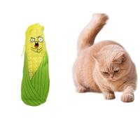 Interactive Cat Toy - Rechargeable USB-Powered Wiggle Toy-for Kittens,Small Dogs- 8" Plush Kicker Toy with 4" Whiskers for Pets (Yellow and green,1pc)