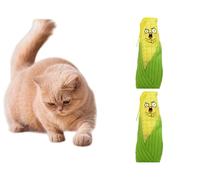 Interactive Cat Toy - Rechargeable USB-Powered Wiggle Toy-for Kittens,Small Dogs- 8" Plush Kicker Toy with 4" Whiskers for Pets (Yellow and green,2pcs)