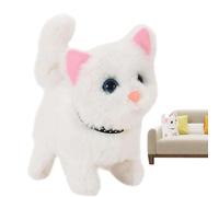 Interactive Cat Toy - Soft Electric Meowing, Plush Animated Kitten, Realistic Sound Toy | Touch Activated Stuffed Feline, Cuddly Moving Cat Companion, Engaging Talking Pet Friend, Lifelikes Vocal