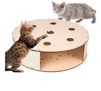 Interactive Cat Toy, Solid Wood Kitten Game Box, 15.75x4.33 Inches Sturdy Pet Exercise Toy, Catch and Paw Maze Puzzle for Indoor, Outdoor Use, Living Room, Bedroom, Balcony,