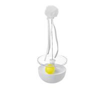Interactive Cat Toy Tumbler Ball with Feather Teaser Wand, Self-Playing Wobble Ball Entertainment Center with Rolling Track System, Mental Stimulation Kitten Exercise Toy for Indoor Cats (White)