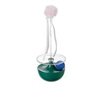 Interactive Cat Toy Tumbler Ball with Feather Teaser Wand, Self-Playing Wobble Ball Entertainment Center with Rolling Track System, Mental Stimulation Kitten Exercise Toy for Indoor Cats (Green)