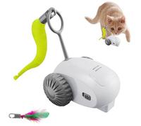 Interactive Cat Toy,Turbo Tail 2.0 Cat Toy,Smart Car Electric Cat Toy, Cat Self-Happiness Toy, Electric Funny Cat Toy,with Remote Control, Intelligent Dual Mode Rechargeable,for,Cats,Dogs (Grey)