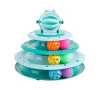 Interactive Cat Toy Turntable - 4-Tier Rotating Play, Multi-Level Puzzle Disc | Treat Dispenser Offering Variety Challenge Designed Stimulate Hunting Instinct Encourage Physical Activity