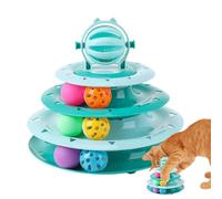 Interactive Cat Toy Turntable, Cat Ball Tower Toy - Four Layer Ball Tower Cat Toy | Indoor and Outdoor Cat Ball Toy for Mental and Physical Exercise for Sleep