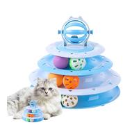 Interactive Cat Toy Turntable | Four-Layer Ball Tower Cat Toy - Fun Puzzle Kitten Indoor Outdoor Mental Physical Exercise for Living Room, Bedroom