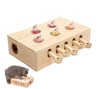 Interactive Cat Toy - Whack A Mole Game, Solid Wood Indoor Activity for Cats, Simulated Catch Mice Fun for Pet Engagement