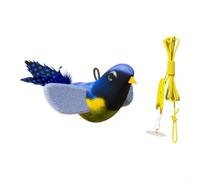 Interactive Cat Toy with Authentic Chirping Bird Sounds, Natural Catnip Infused, and For DURABLE Chew Proof Feathers for Long lasting Entertainment (Blue)