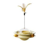 Interactive Cat Toy with Feather & Treat Dispenser - 360° Tumbler Ball Toy for Indoor Kittens, Fun Self-Play & Human-Pet Interaction (Yellow)