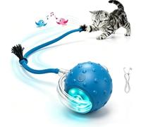 Interactive Cat Toy with Realistic Meow Sounds, Touch-Activated Meow Ball (Birdsong Convex Point（Blue）)