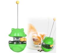 Interactive Cat Toy with Treat Dispenser,Interactive Cat Toy,Self-Employment Cats Toys,Automatic Cats Food Dispenser,Slow Feeder for Indoor Toys,Funny Tumbler Ball Kittens,Play Traning Ball (Green)