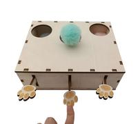 Interactive Cat Toy - Wood Cute Interactive Cat Whack Mole Toy - Puzzle Feeders Food Dispenser, Multifunctional Supplies for Cats, Kittens, Pets